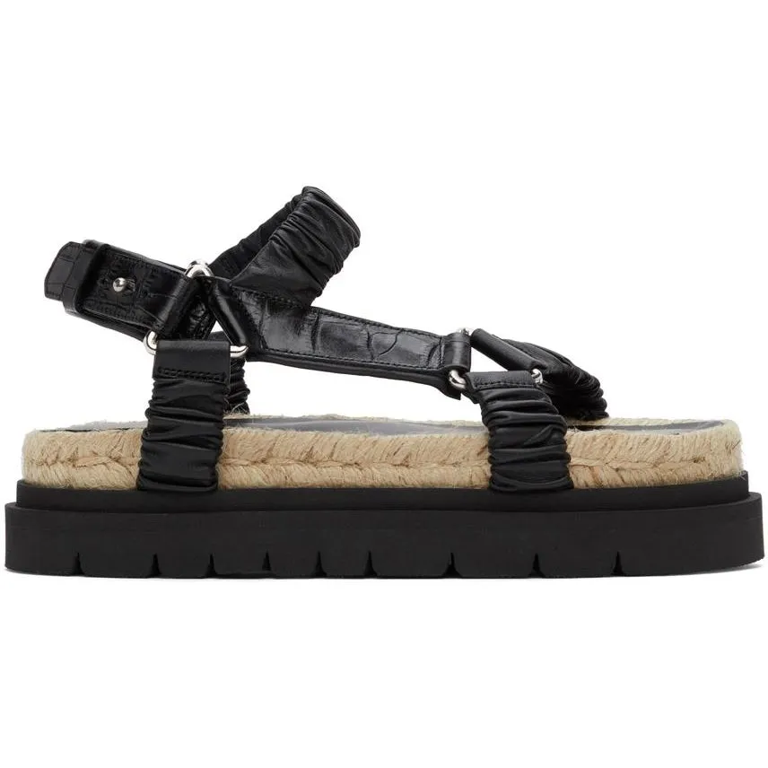 3.1 Phillip Lim Black Noa Platform Espadrille Sandals