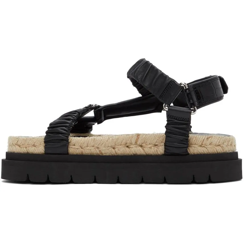 3.1 Phillip Lim Black Noa Platform Espadrille Sandals