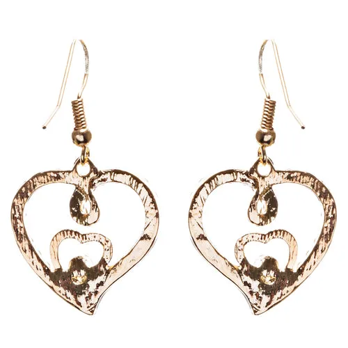Adorable Valentine Theme Fashion Crystal Rhinestone Heart Earrings E908 Pink