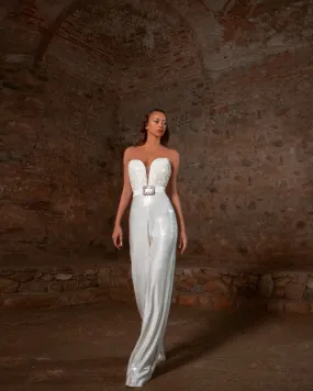 Alison Beautiful Off-Shoulder White Wedding Dress
