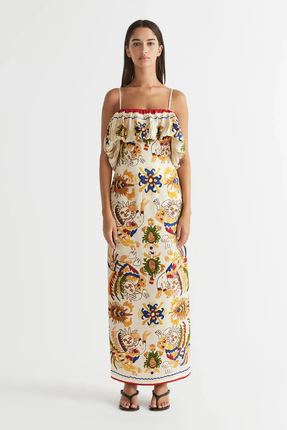 Antipodean Dancer Frill Neckline Dress