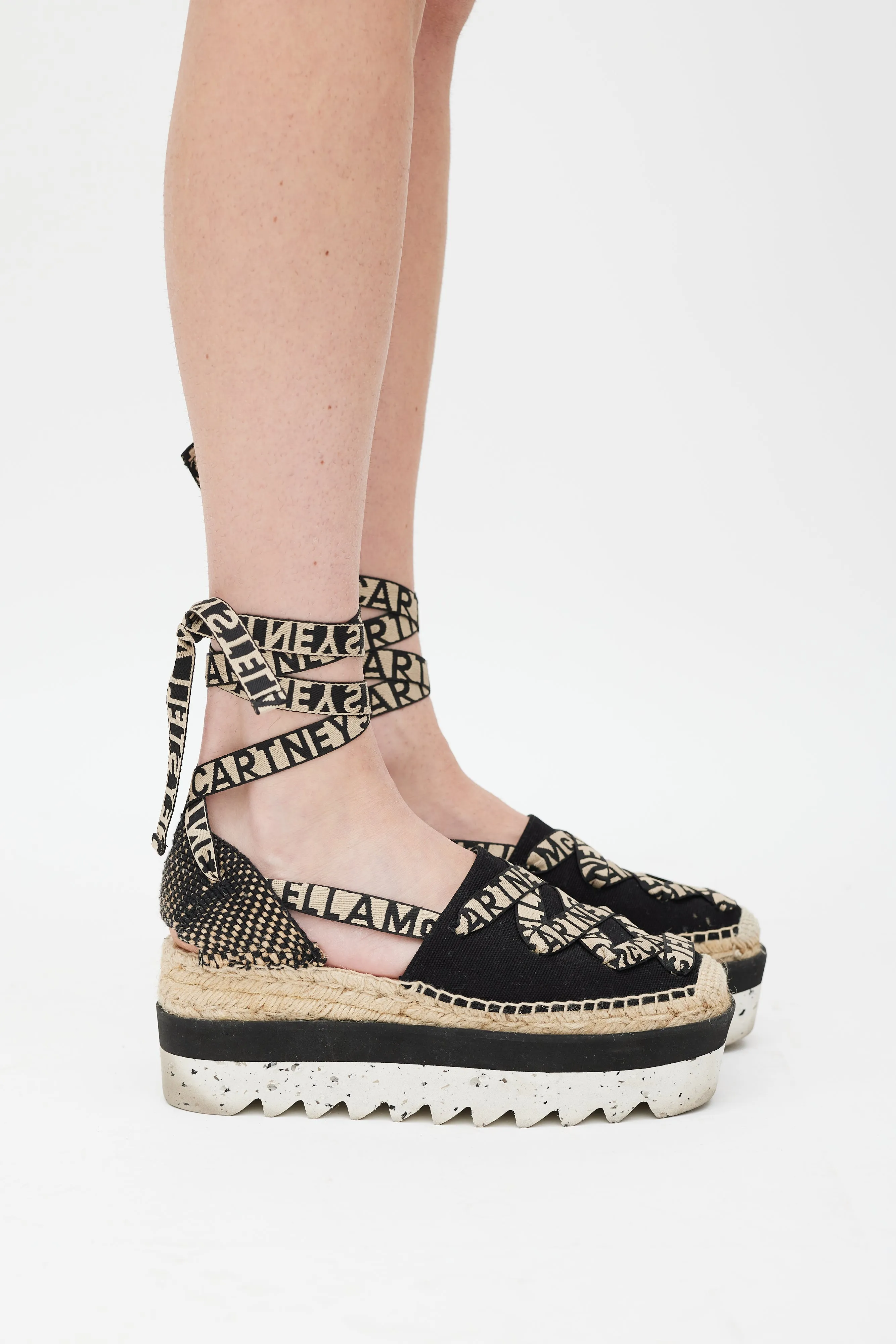 Black & Multicolour Gaia Platform Espadrille Sandal