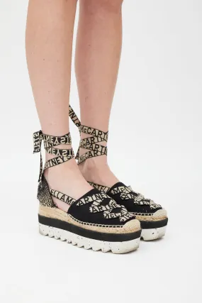 Black & Multicolour Gaia Platform Espadrille Sandal