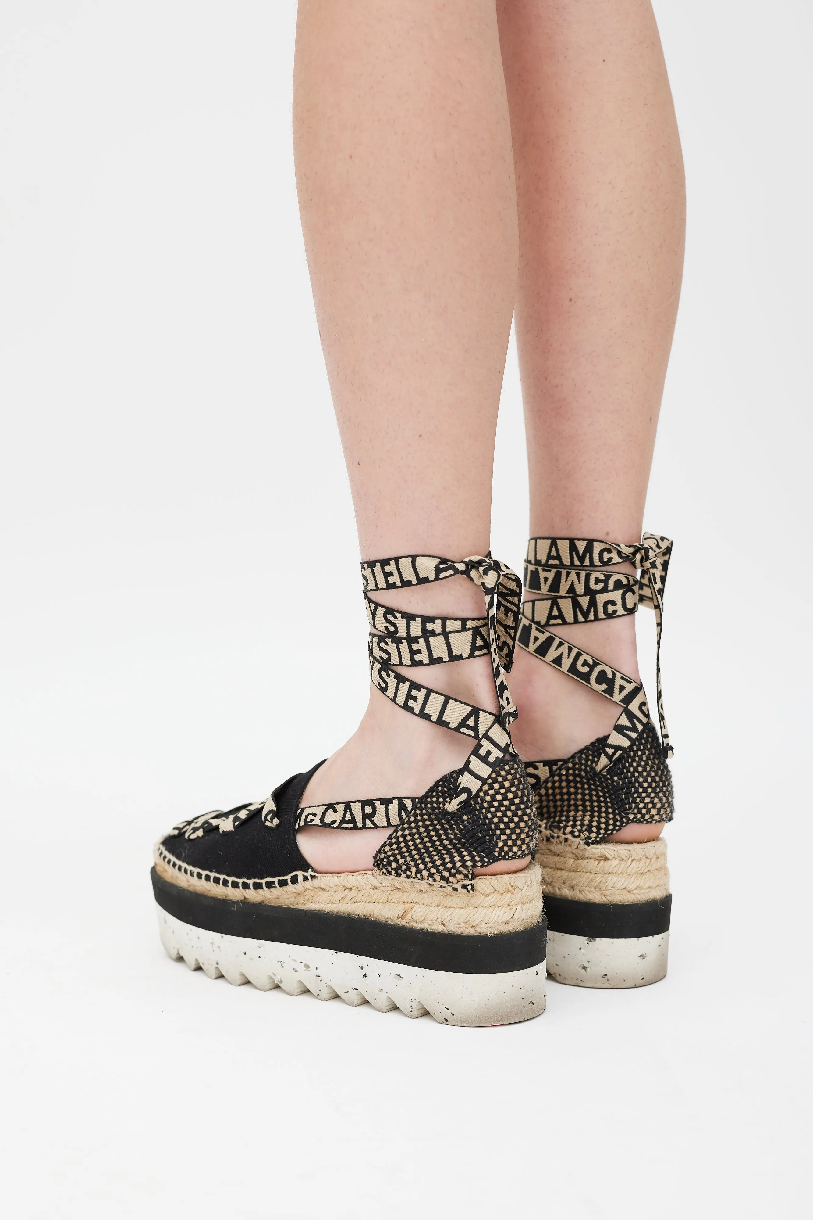 Black & Multicolour Gaia Platform Espadrille Sandal