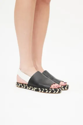 Black & White Espadrille Slingback Sandal