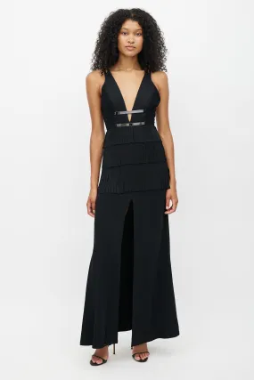 Black Fringe Maxi Dress