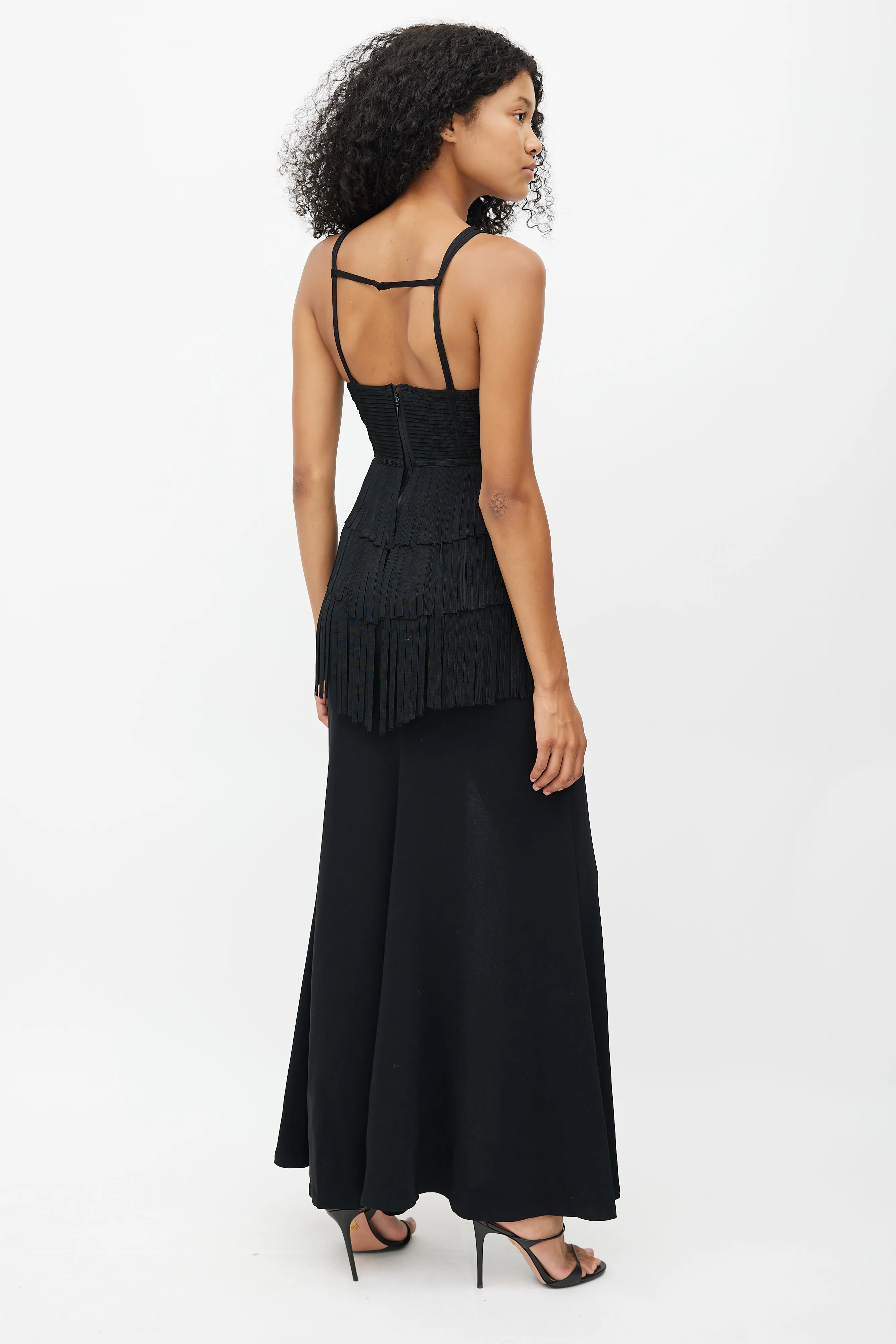 Black Fringe Maxi Dress
