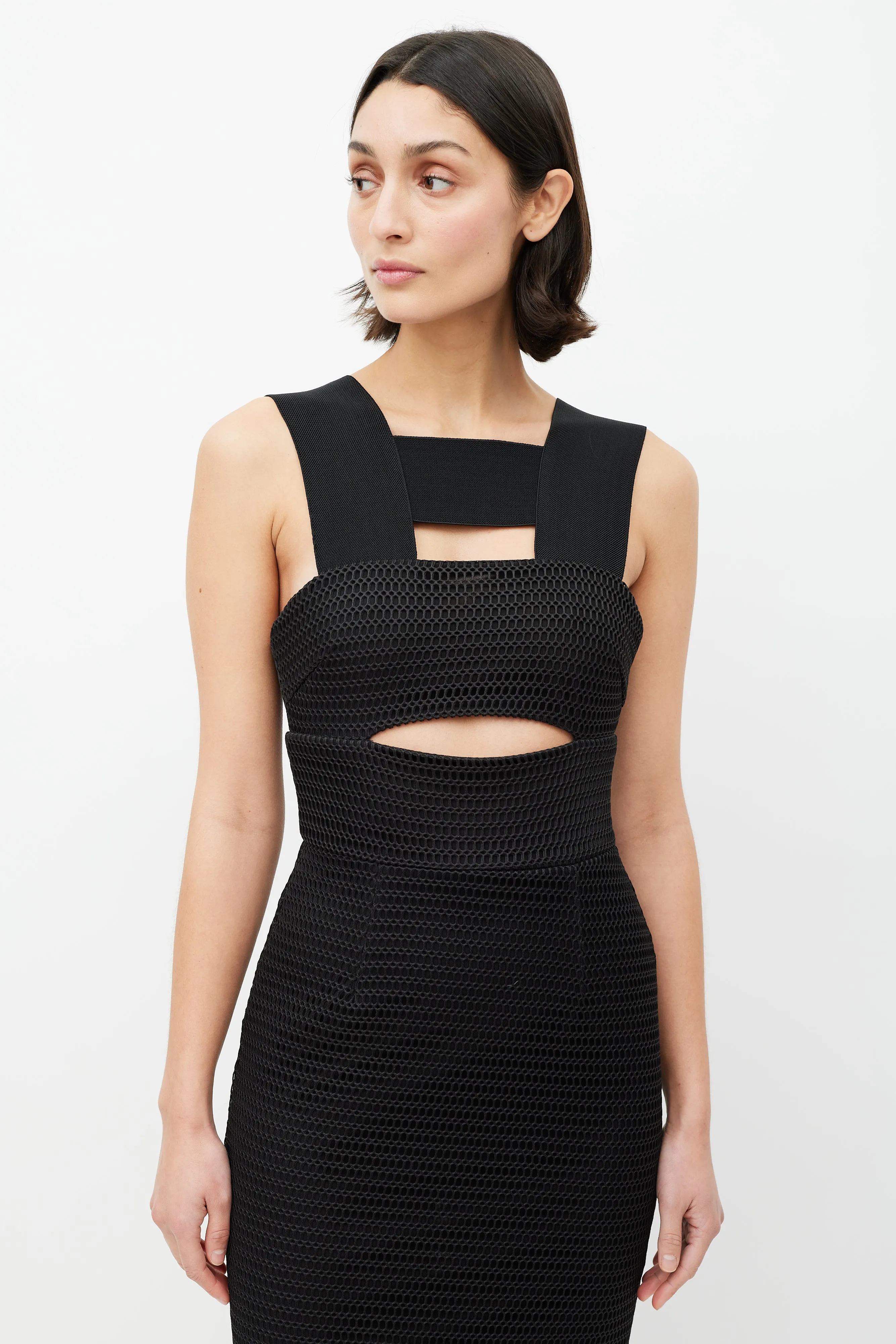 Black Textured Fringe Dress