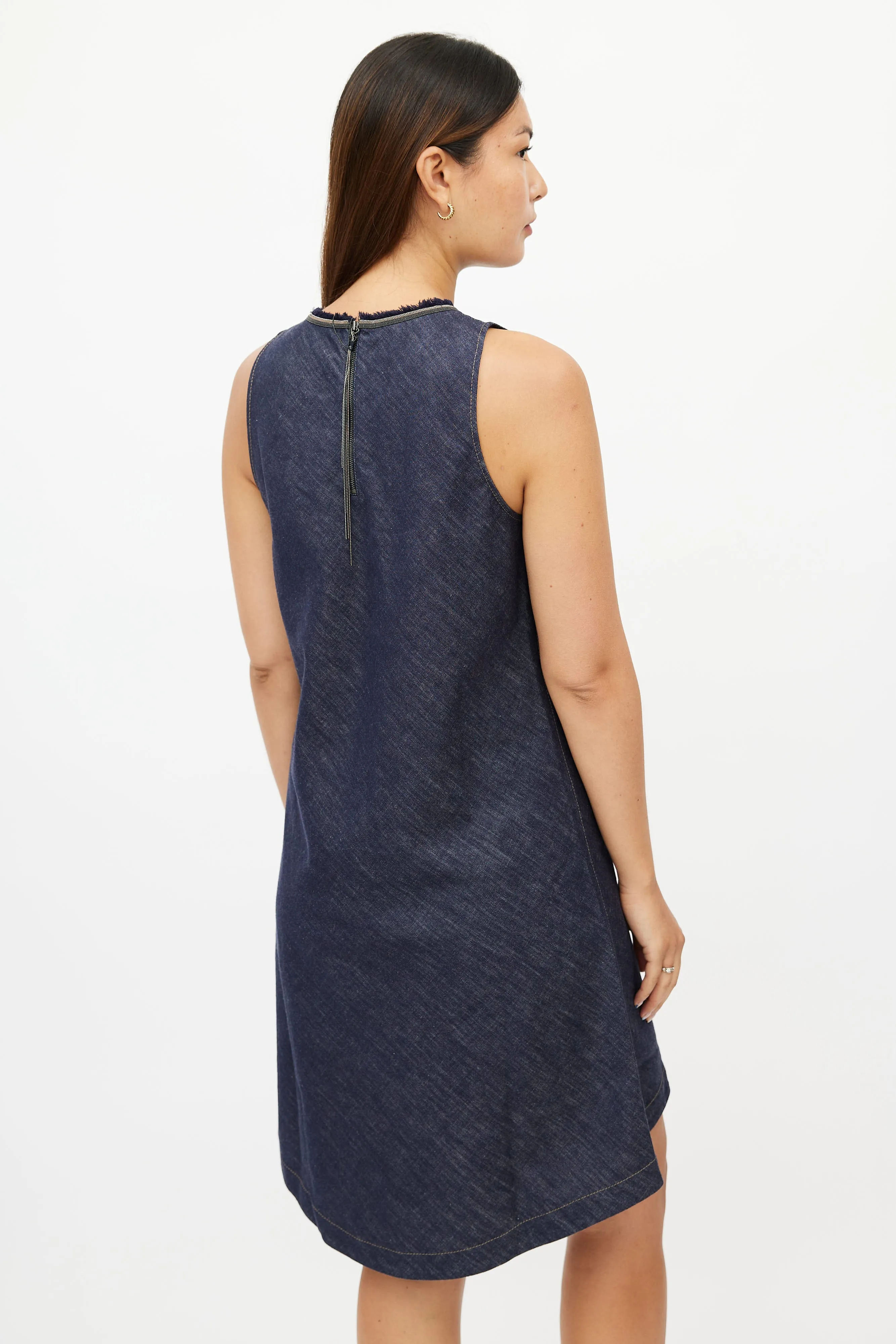 Blue Denim Monili Collar Dress