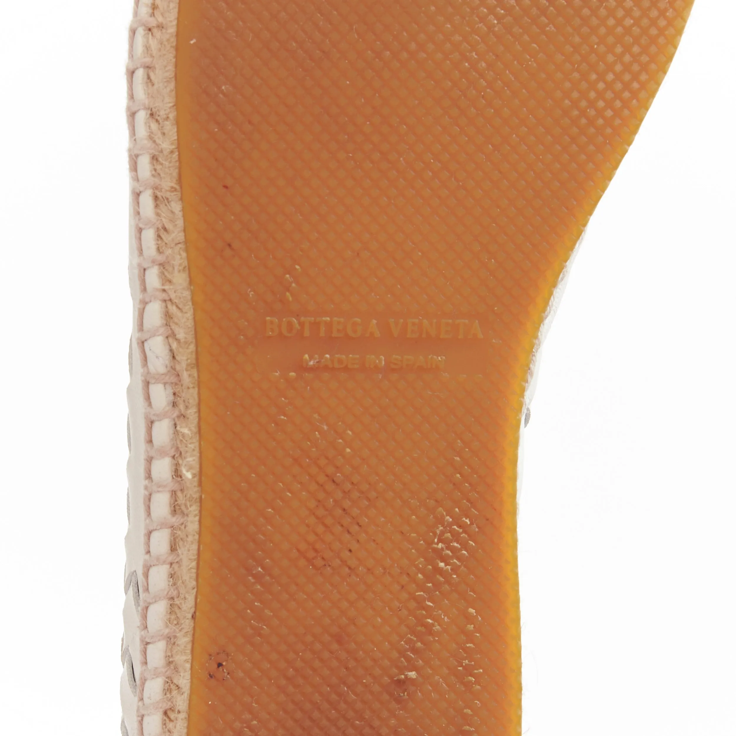 BOTTEGA VENETA white intrecciato woven leather espadrille flats shoes EU37