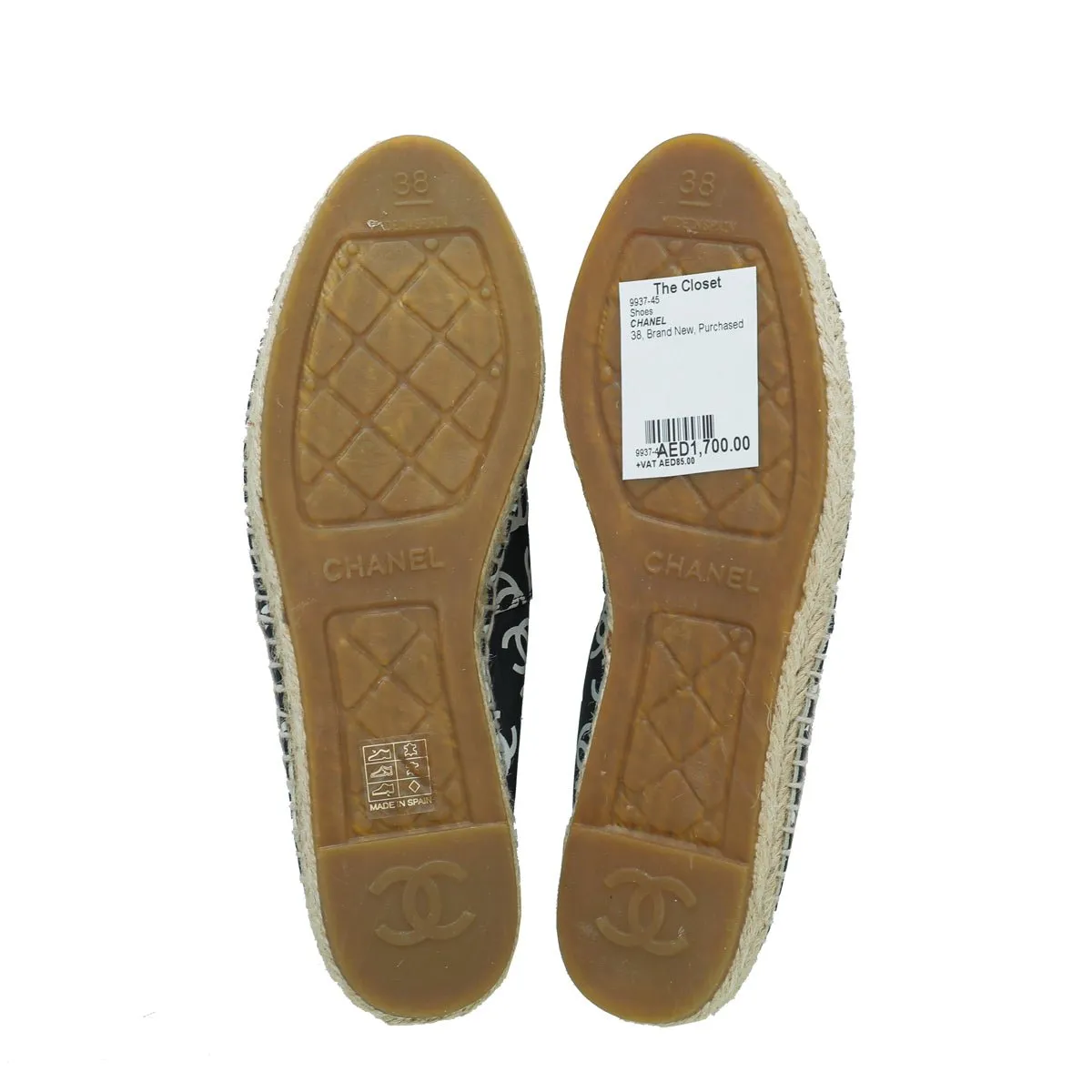 Chanel Bicolor CC Multi Print Espadrille 38