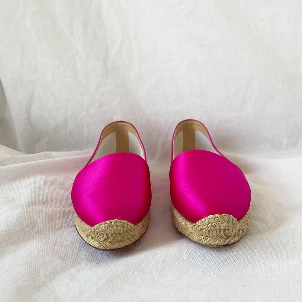 Christian Louboutin Pink Satin Espadrilles, 39
