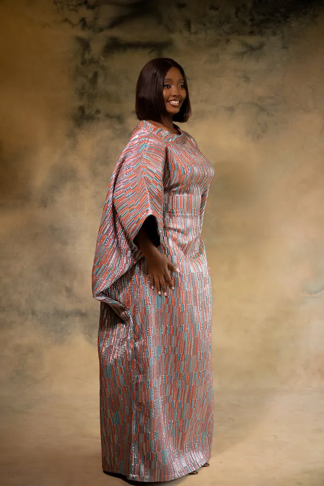 DOLABOMI REGAL KAFTAN - METALLIC SILVER
