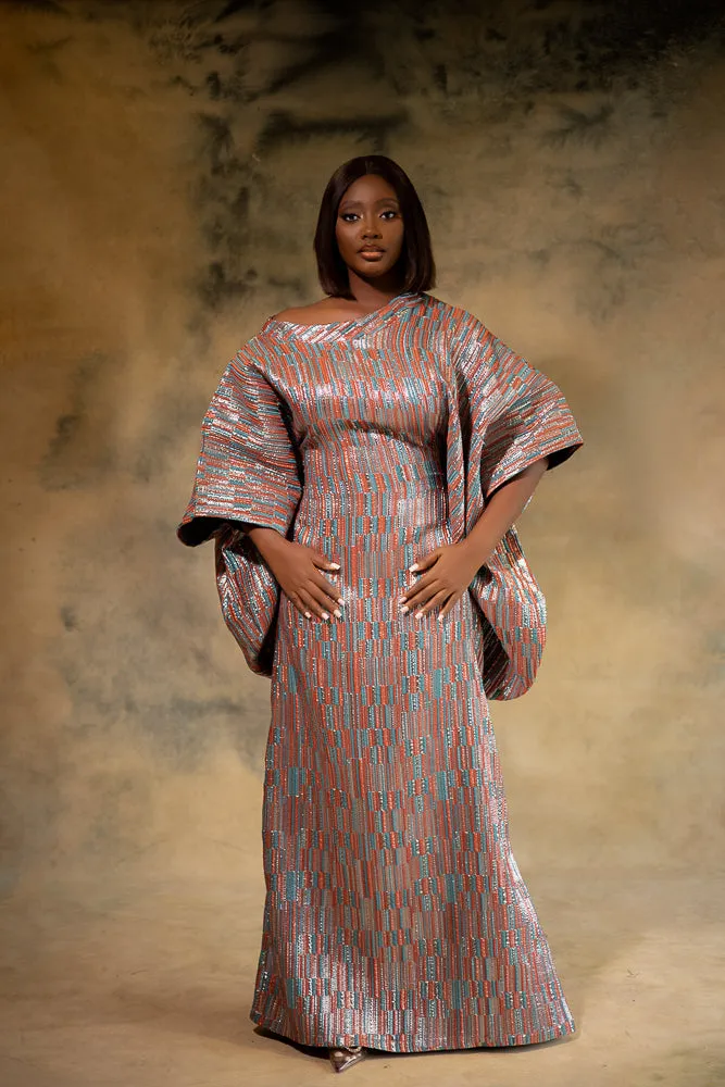 DOLABOMI REGAL KAFTAN - METALLIC SILVER