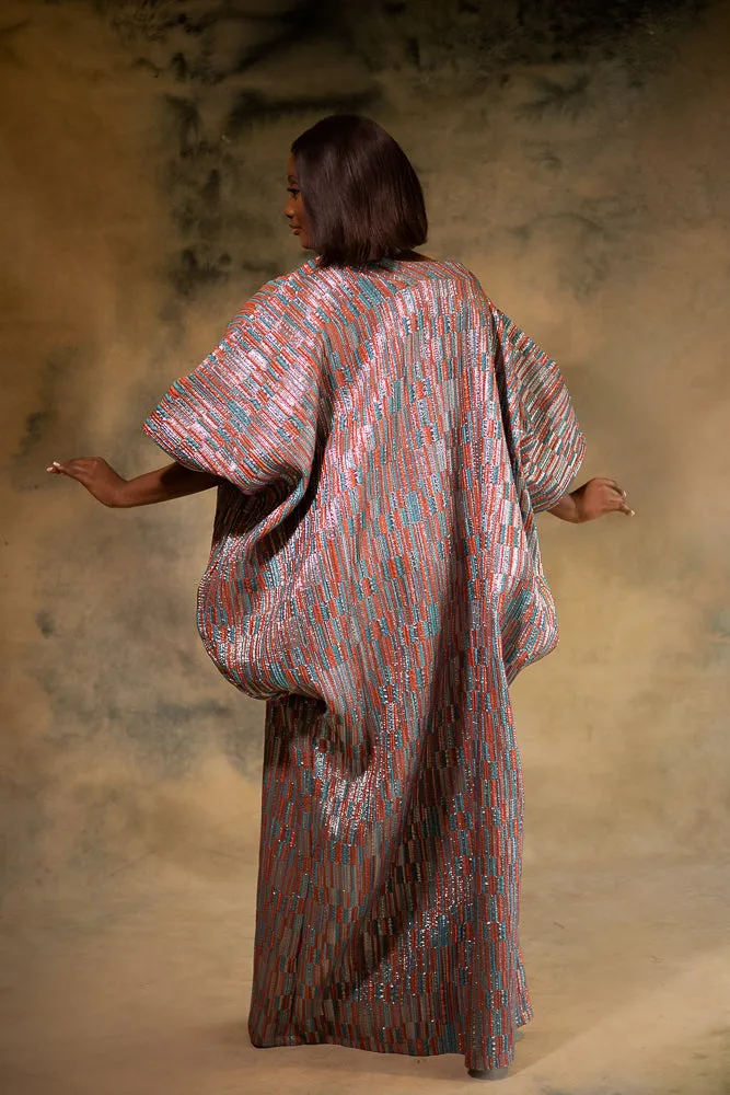 DOLABOMI REGAL KAFTAN - METALLIC SILVER