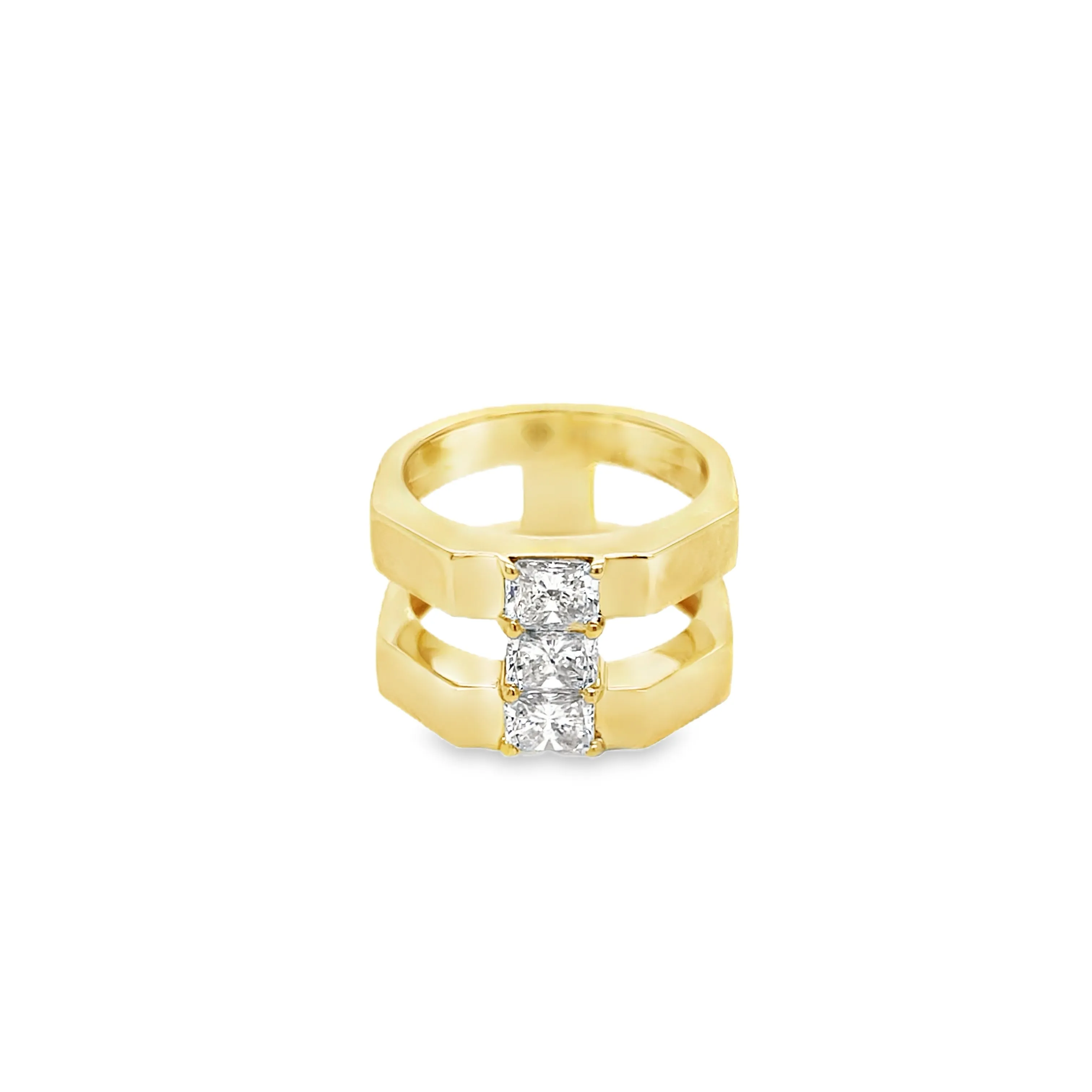 Double Stacked Radiant Diamond Ring