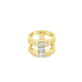 Double Stacked Radiant Diamond Ring
