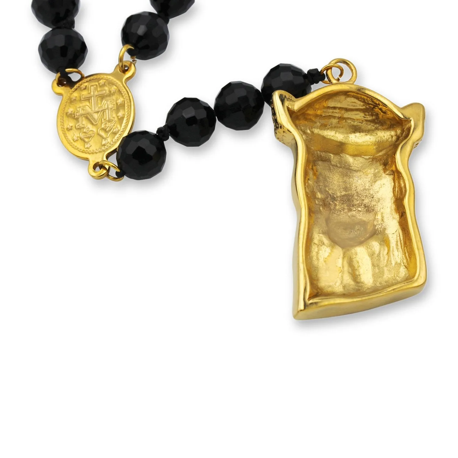 Fancy Rosary Necklace Acrylic Catholic Prayer Beads Jesus Pendant