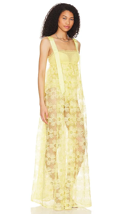 For Love & Lemons Emma Maxi Dress in Yellow