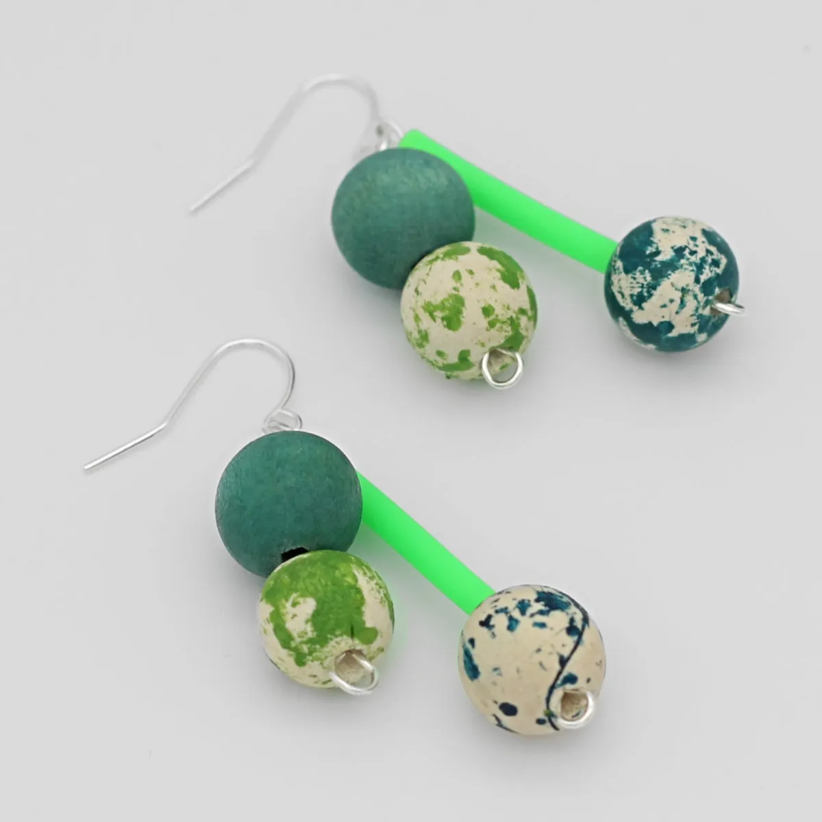 Green Bead Jacie Dangle Earring