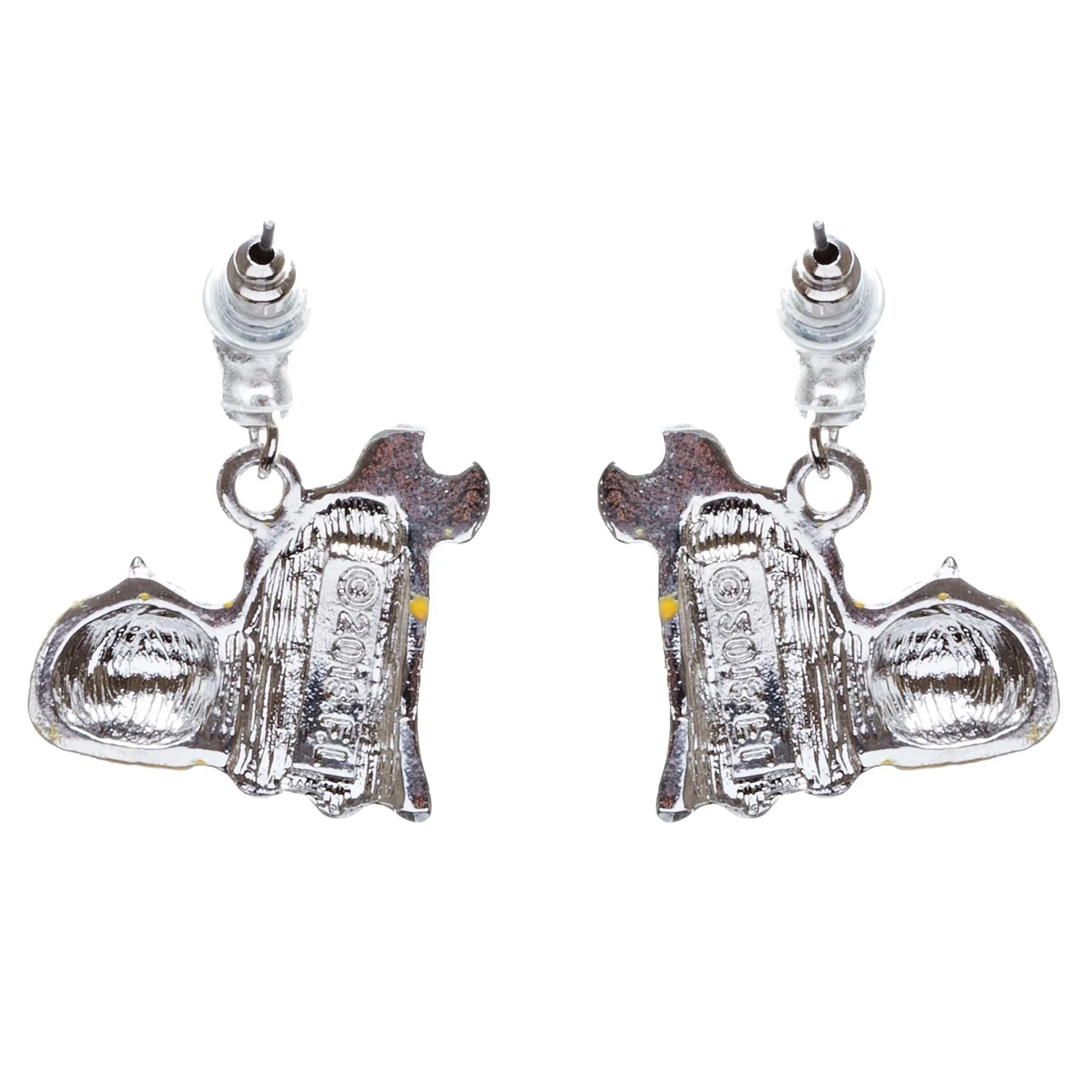 Halloween Costume Jewelry Crystal Rhinestone Goofy Pumpkin Ghost Earrings