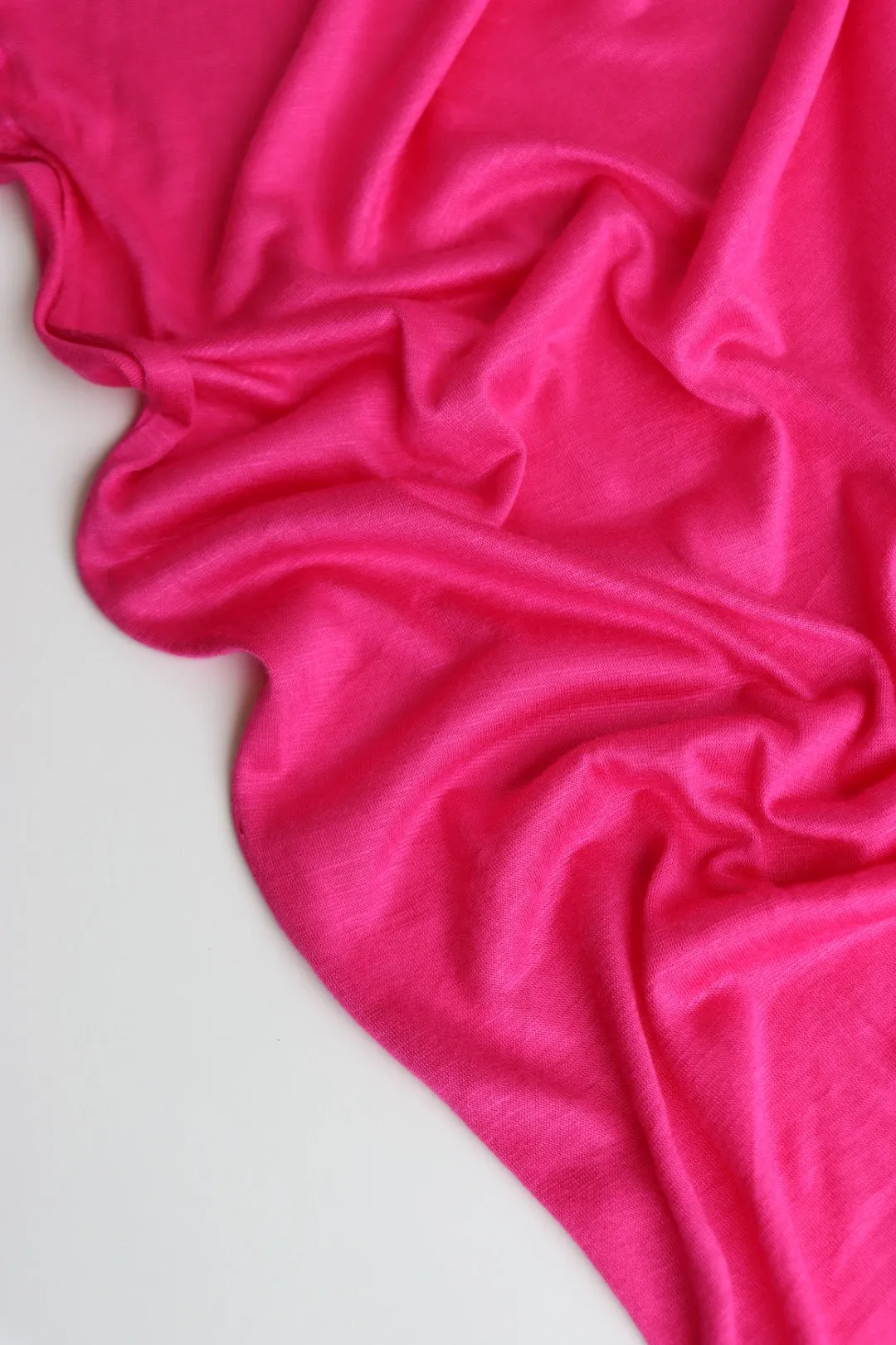 Hot Pink Rayon Slub Jersey