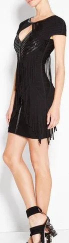 'Kassidy' Sequined Fringe Dress