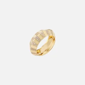 Pinstripe Strength Chubby Knife Edge Diamond Ring