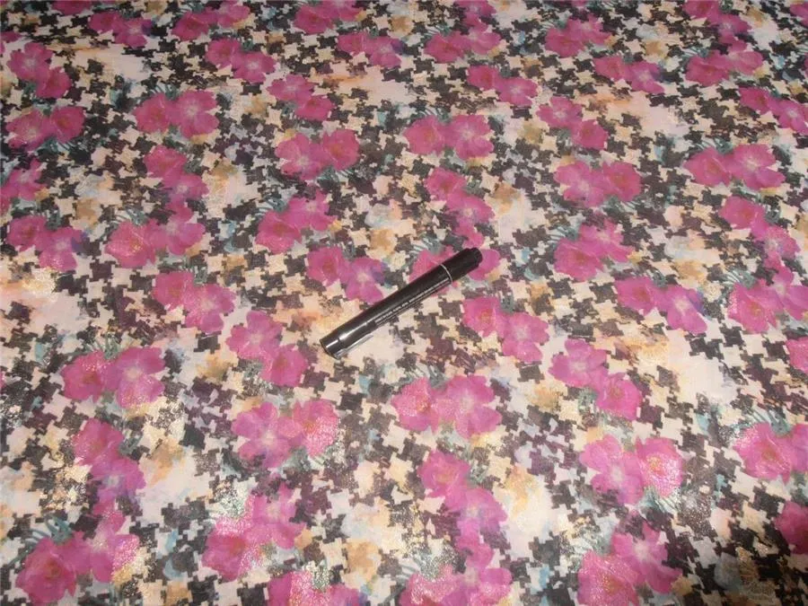 Polyester Georgette 44&quot; Wide ~Pink x Multi Color Printed