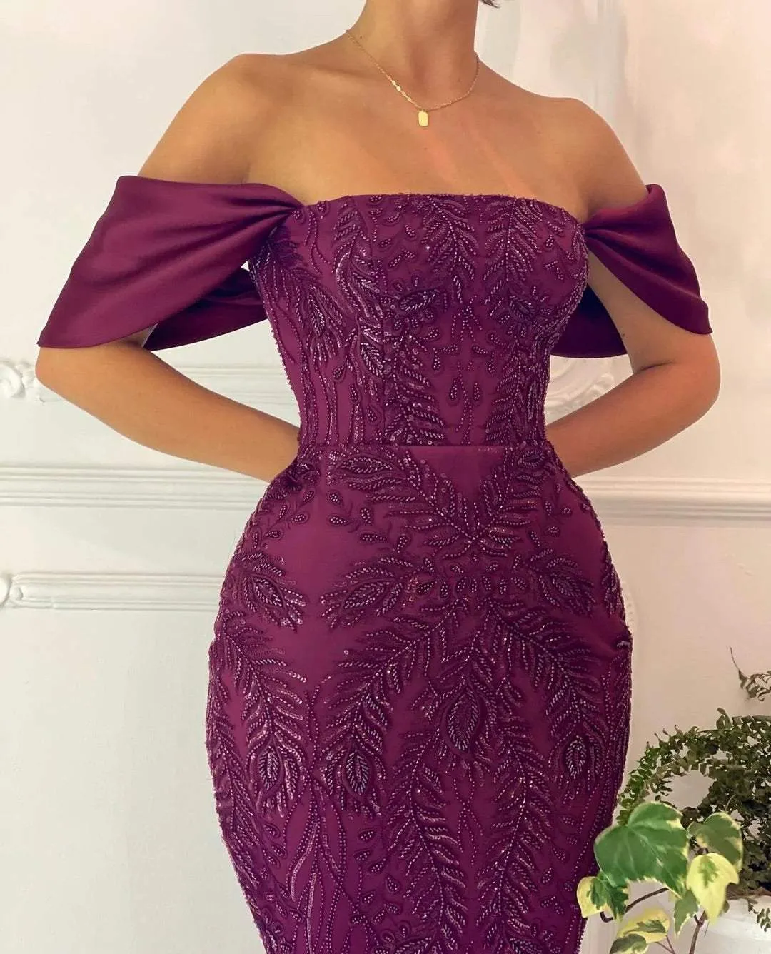 Purple Dream Embroidered Evening Dress