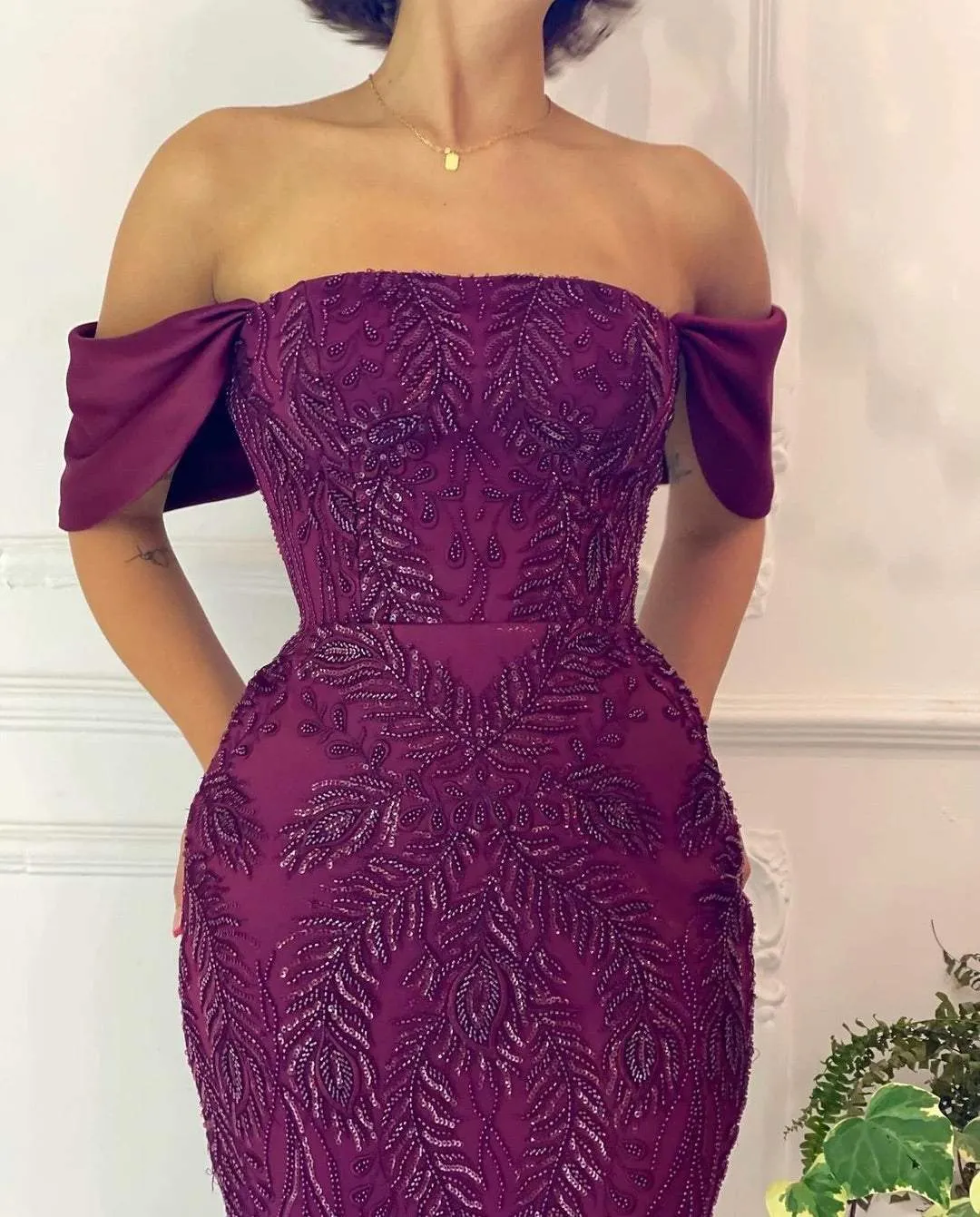 Purple Dream Embroidered Evening Dress