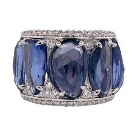 Rose Cut Blue Sapphire Ring