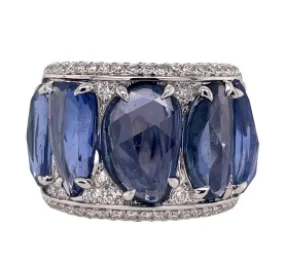 Rose Cut Blue Sapphire Ring