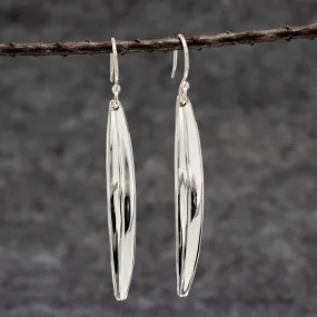 Selene - Pod Large Silver Earrings - Dangle