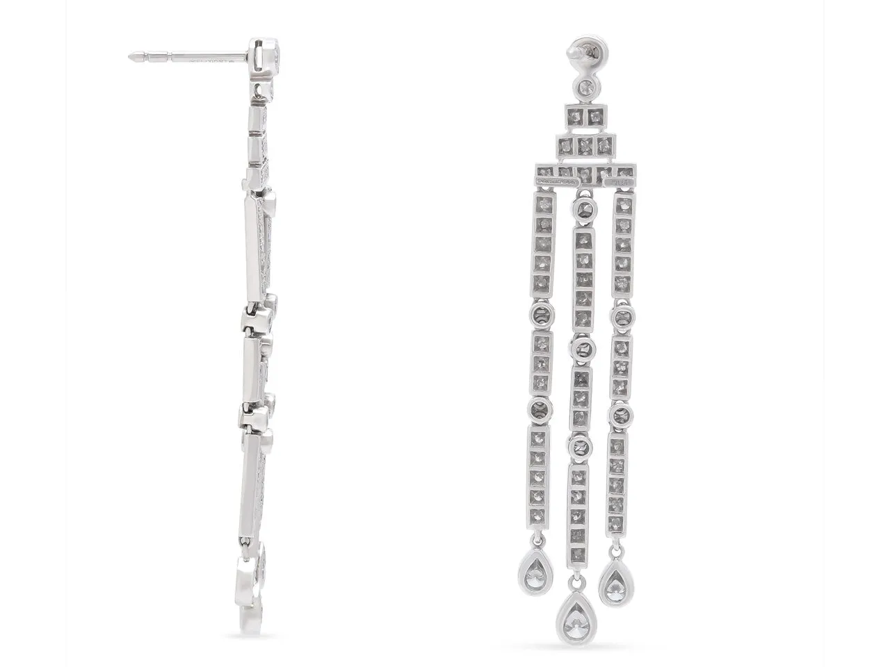 Tiffany & Co. 'Jazz' Triple-bar Diamond Drop Earrings in Platinum