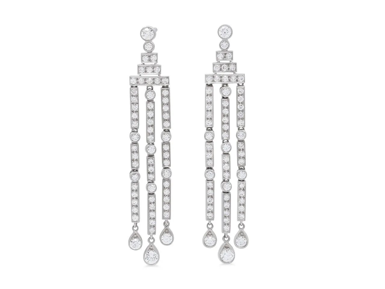 Tiffany & Co. 'Jazz' Triple-bar Diamond Drop Earrings in Platinum