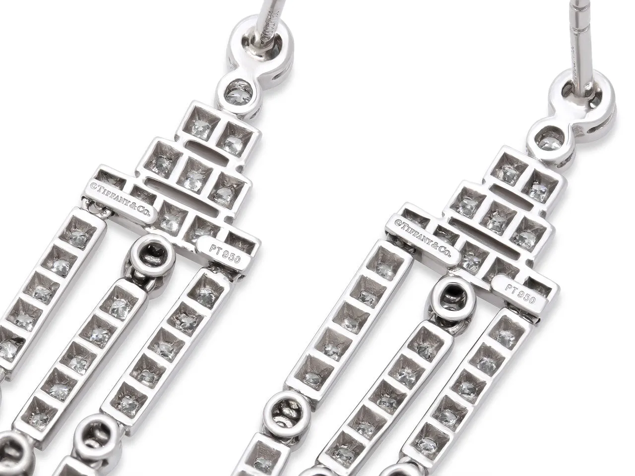 Tiffany & Co. 'Jazz' Triple-bar Diamond Drop Earrings in Platinum