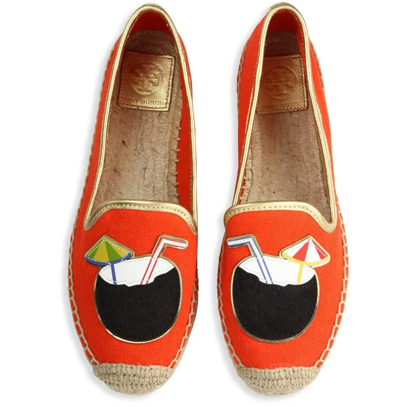Tory Burch Coco Calf Hair Appliqué Espadrille Flats - Size 7