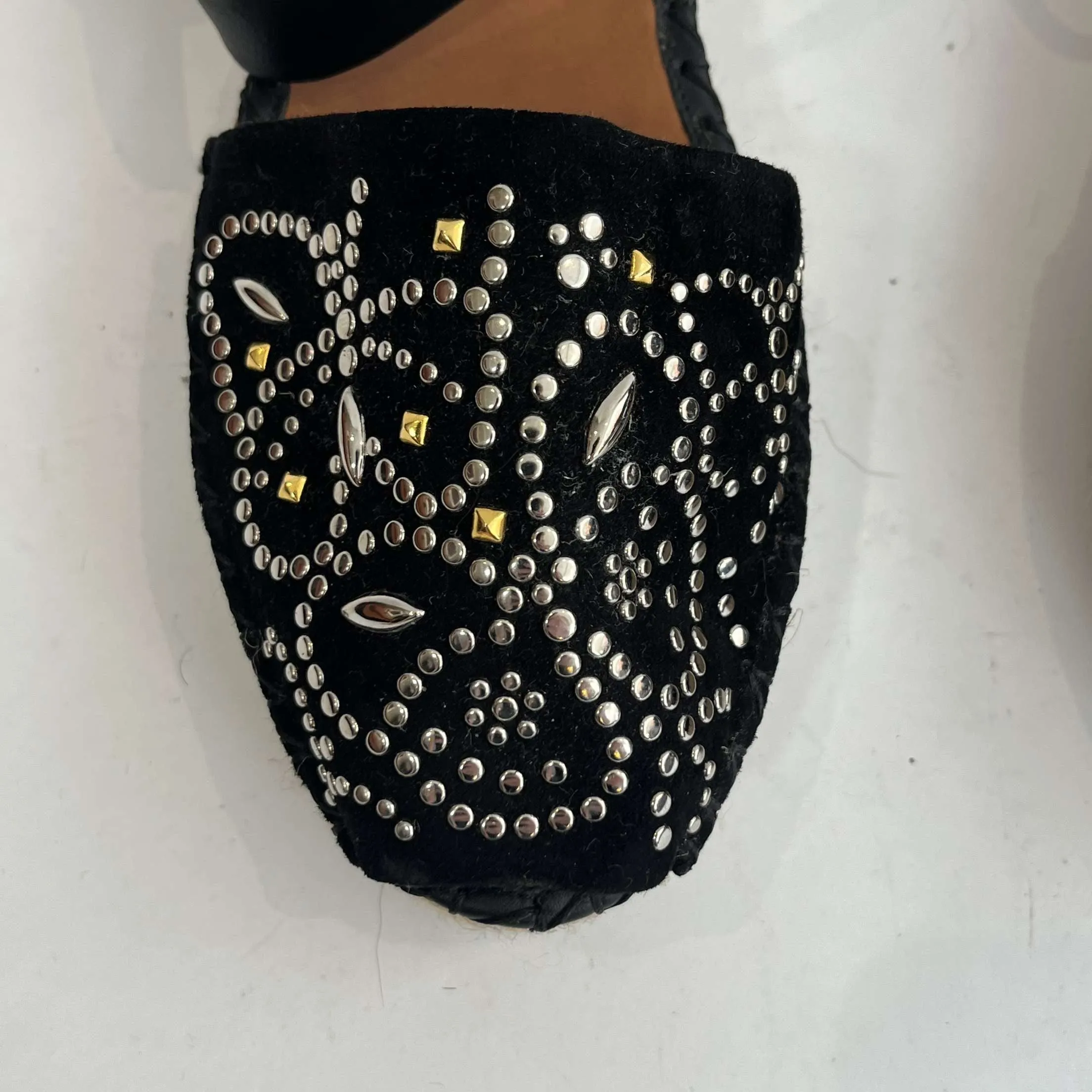 Valentino Garavani £550 Teodora Studded Suede Black Sandals 39