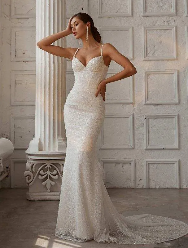 White Backed Wedding Dress