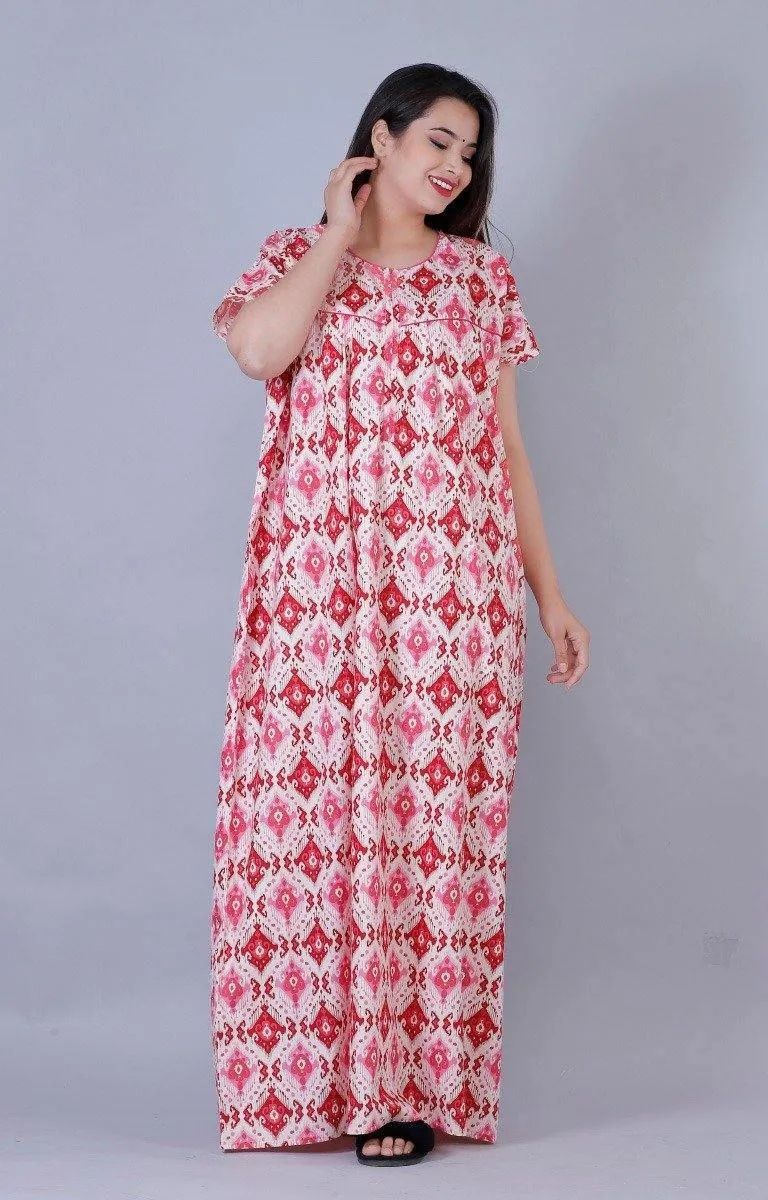 Women's Premium Cotton Block Printed Night Gown