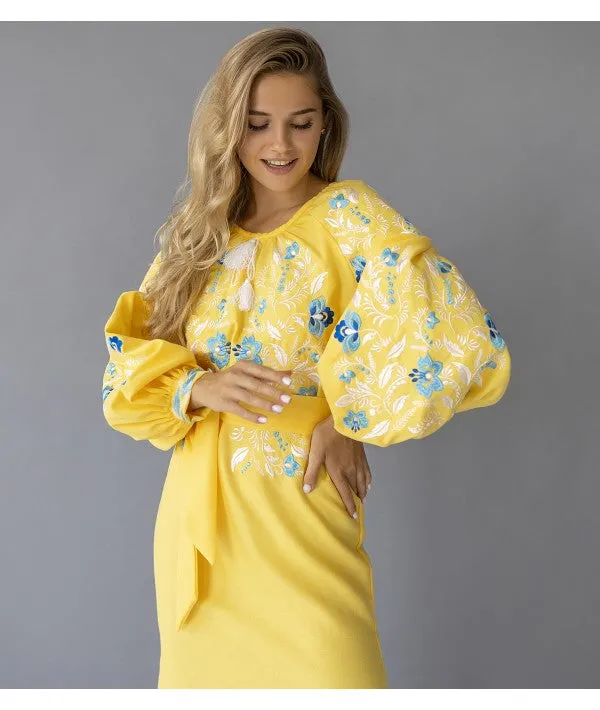 Yellow Embroidered Dress